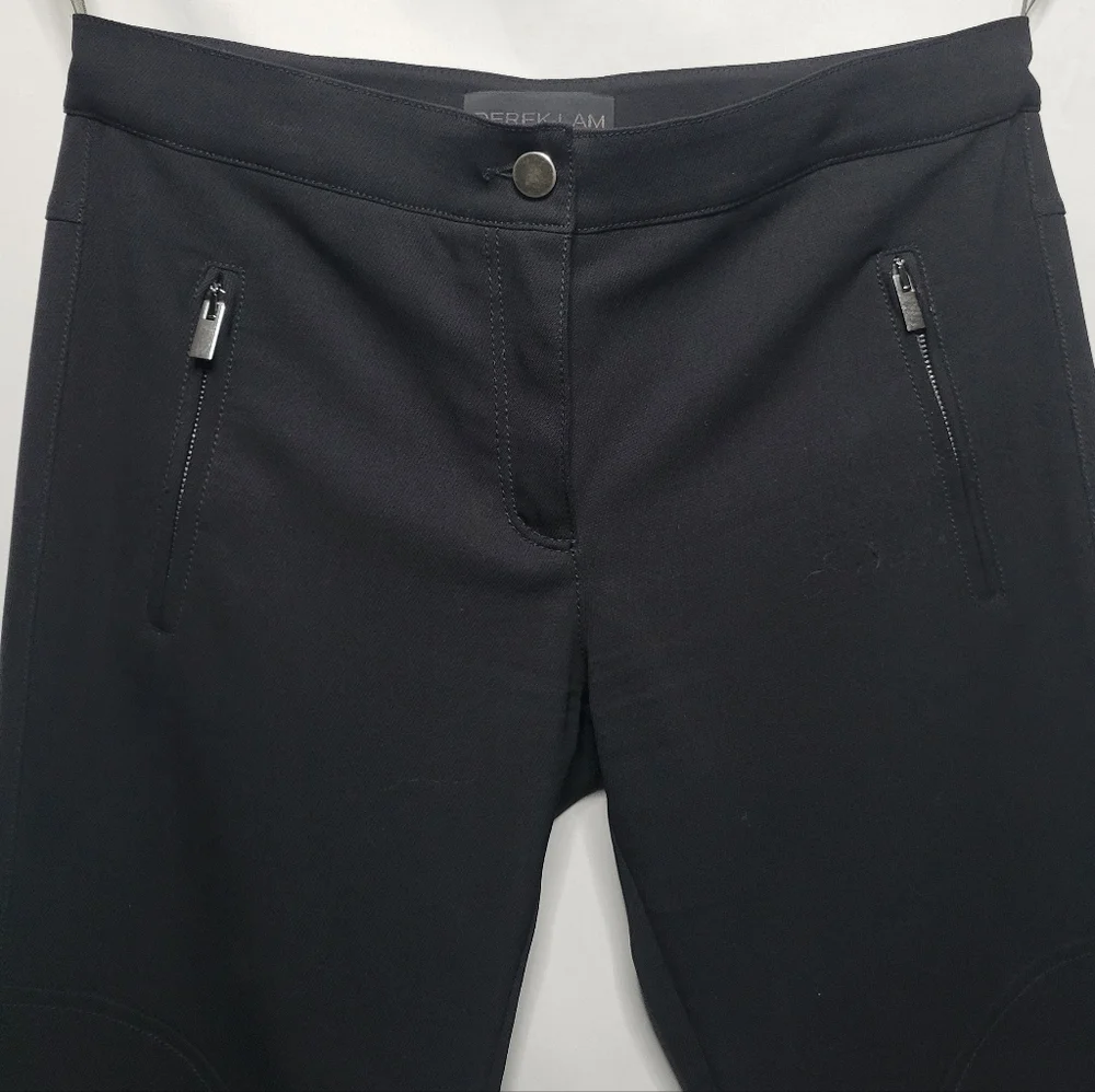 Derek Lam Slim Fit Virgin Wool Blend Black Trouser Pants - Picture 2 of 8